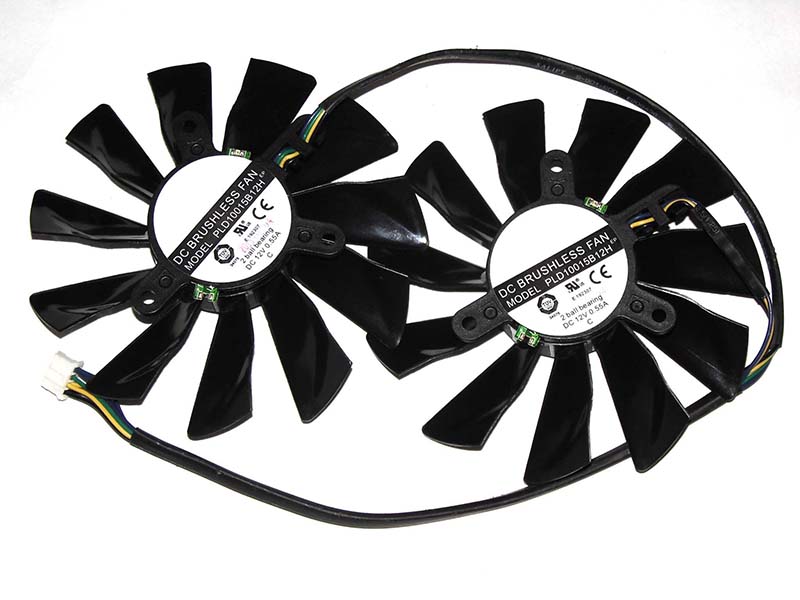 Twins Power Logic PLD10015B12H 12V 0.55A 4 wires 4 pins fan For MSI GTX680 graphics card