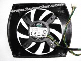 Cooler Master FY08015M12LPA 12V 0.45A 4 Wires Cooler Fan with a black cover