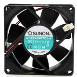 SUNON 8025 8CM KDE2408PTB1-6 24V 3.4W 2 Wires 2 Pins Case Fan