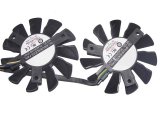 Power Logic PLA07010S12HH 12V 0.5A 4 Wires Twins VGA Cooling fan