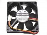 SANYO 8025 8CM 9A0812S408 12V 0.18A 3 Wires 3 Pins Case Fan