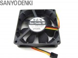 SANYO DENKI 80x25mm 9A0812EG403 12V 0.38A 3 Wires 3 Pins Axial Fan For instruments