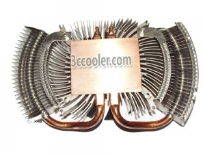 Copper Heatsink Fan Radiator With 2 Pipe for 100W High Power LED  Projector Lamp