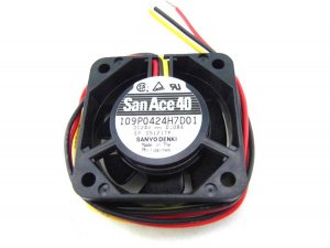 SANYO DENKI 40x15mm 109P0424H7D01 24V 0.08A 3 Wires FANUC Axial fan