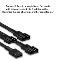 2 Pack - 3 Way 4 Pin PWM Fan Splitter Cable -27CM, PC Fan Extension Cable,for Computer ATX Case 4-Pin/3-Pin Cooling Fan