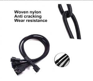 2 Pack - 3 Way 4 Pin PWM Fan Splitter Cable -27CM, PC Fan Extension Cable,for Computer ATX Case 4-Pin/3-Pin Cooling Fan