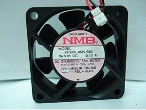 NMB 2408NL-05W-B60 24V 0.10A C4531-60011 2Wire Projector Fan 60x60x20mm