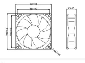 NMB 9225 3610SB-04W-B69 12V 0.3A 3 Wires 9CM Cooling Fan 92x25mm