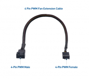 4-Pack 1 Way 4 Pin PWM Fan Cable - 27CM (PC Fan Extension Cable,PWM Extension Cable)