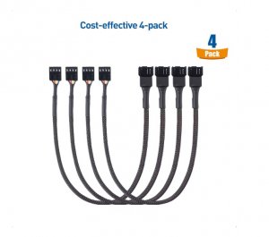 4-Pack 1 Way 4 Pin PWM Fan Cable - 27CM (PC Fan Extension Cable,PWM Extension Cable)