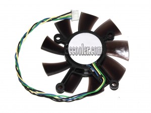 Vga cooling fan with 4 mounting-holes 43*43*43*43mm diameter 73mm gray & transparent 9 blades