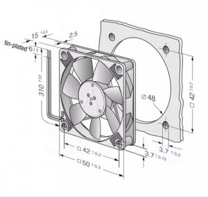 ebmPapst 514F 24V 0.9W 2 Wires 50MM Cooling Fan