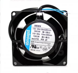 ebmPAPST 8506N AC115V 135/115mA 12/11W 2-Wire 8cm All-Metal Axial Cooling Fan 80x80x38mm
