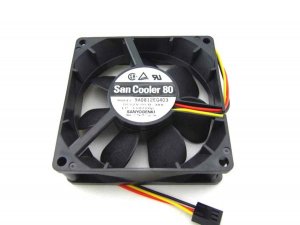 SANYO DENKI 80x25mm 9A0812EG403 12V 0.38A 3 Wires 3 Pins Axial Fan For instruments