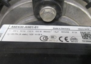 ebmPAPST A6E630-AN01-01 Air Conditioning Cabinet Fan 230V 2.62A 600W 860RPM Cooling Fan