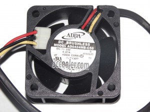 ADDA 4020 4CM AD0424MB-C56 24V 0.07A 3 Wires Cooler Fan