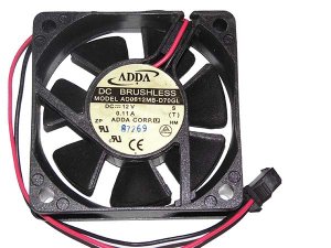 ADDA 60x15mm AD0612MB-D70GL 12V 0.11A 2 Wires Case Fan 6CM square Cooler