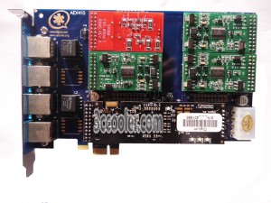 AEX410 PCIe Interface 4 (1fxo and 3fxs) Port Analog Asterisk Card With VPMADT032 EC For PBX VoIP
