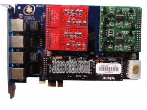AEX410 PCIe Interface 4 (2fxo and 2fxs) Port Analog Asterisk Card With VPMADT032 EC For PBX VoIP