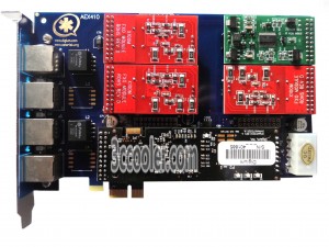 AEX410 PCIe Interface 4 (3fxo and 1fxs) Port Analog Asterisk Card With VPMADT032 EC For PBX VoIP