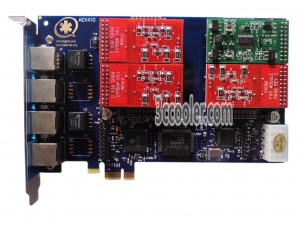 AEX410 PCIe Interface 4 (3fxo and 1fxs) Port Analog Asterisk Card Support VPMADT032 EC For PBX VoIP