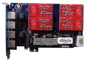 AEX410 PCIe Interface 4 fxo Port Analog Asterisk Card With VPMADT032 EC For PBX VoIP