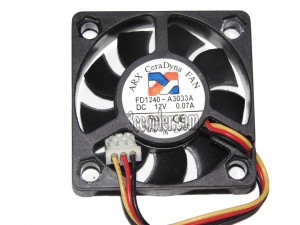 ARX 4010 4CM FD1240-A3033A 12V 0.07A 3 Wires Cooler Fan