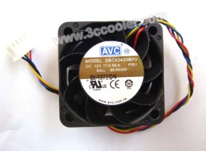AVC 4020 4CM DBTA0420B2U 12V 0.5A 4 Wires Cooler Fan