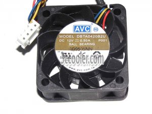 AVC 4020 4CM DBTA0420B2U 12V 0.5A 4 Wires Cooler Fan