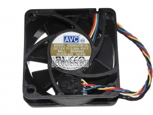 AVC 60x25mm DS06025B12L P017 NU029 12V 0.3A 4 Wires PWM 4 Pins Case Fan CPU 6CM Cooler