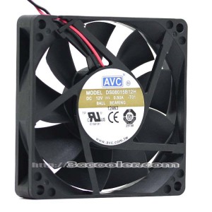 AVC 8015 8CM DS08015B12H 12V 0.50A 2 WIres 2 Pins Case Fan