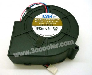 AVC 9733 97MM BA10033B12U 12V 2.4A 3 Wires Blower Cooler Fan