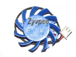 AX T124010DL 12V 0.1A 2 wires 2 pins framelesss vga blue fan graphics card cooler