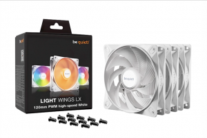 Be Quiet Light Wings LX 120mm High-Speed PWM PC White Case Fan 120x25mm (3-Pack)