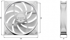 Be Quiet Light Wings LX 120mm High-Speed PWM PC White Case Fan 120x25mm (3-Pack)