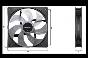 Be Quiet Light Wings LX 140mm High-Speed PWM Black PC Case Fan 1 Pcs 140x25mm