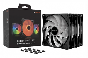 Be Quiet Light Wings LX 140mm  High-Speed  PWM PC Black Case Fan 140x25mm (3-Pack)