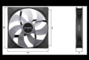 Be Quiet Light Wings LX 140mm  High-Speed  PWM PC Black Case Fan 140x25mm (3-Pack)