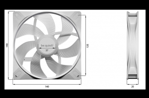 Be Quiet Light Wings LX 140mm High-Speed PWM PC White Case Fan 140x25mm (3-Pack)