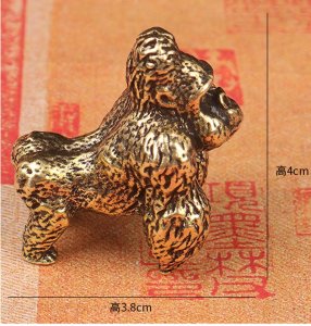 Brass solid gorilla retro Chinese style ornaments bronze diamond tea pet jewelry craft gifts