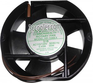 172MM 17251 COMMONWEALTH FP-108EX S1B FP-108EX-S1-B 110V 0.5A 38W 2 Wires 17CM AC Cooling