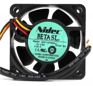 Nidec D06T-12P3S2AJ  12V 0.3A 3 Wires DC Cooling Fan 60x60x25mm