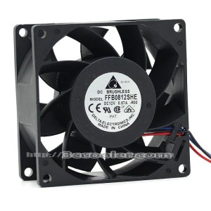 DELTA 8038 8CM FFB0812SHE -ROO 12V 0.87A  3 Wires 3 Pins Case Fan