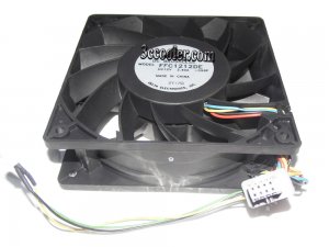 120mm Server Cooling Delta 12038 FFC1212DE 12V 2.4A 4 Wire with light Axial Fan