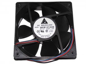 Delta 120x38mm WFB1212HE R00 12V 0.60A 3 Wires Case Fan Server Cooler