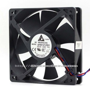 Delta 12Cm 12025 AFB1212SH FOO DC12V 0.80A 3 Wires 3 Pins case Fan