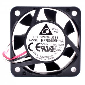 Delta 40x10mm EFB0405HHA DC5V 0.25A 3 Wires Axial Case Fan