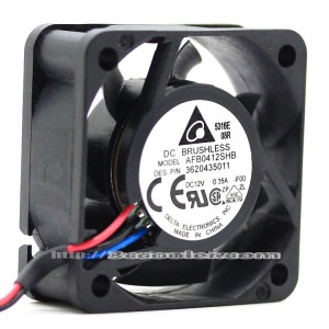 Delta 4CM 4015 AFB0412SHB DC12V 0.35A 3 Wires 3 Pins Case Fan