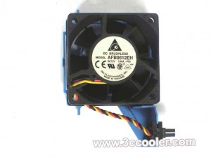 Delta 6025 AFB0612EH F00 12V 0.48A 3 Wires Cooler Fan with Blue Bracket