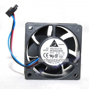 Delta 6CM AFB0624HH -FOO 24V 0.14A 3 Wires 3 Pins DC Cooler Fan
